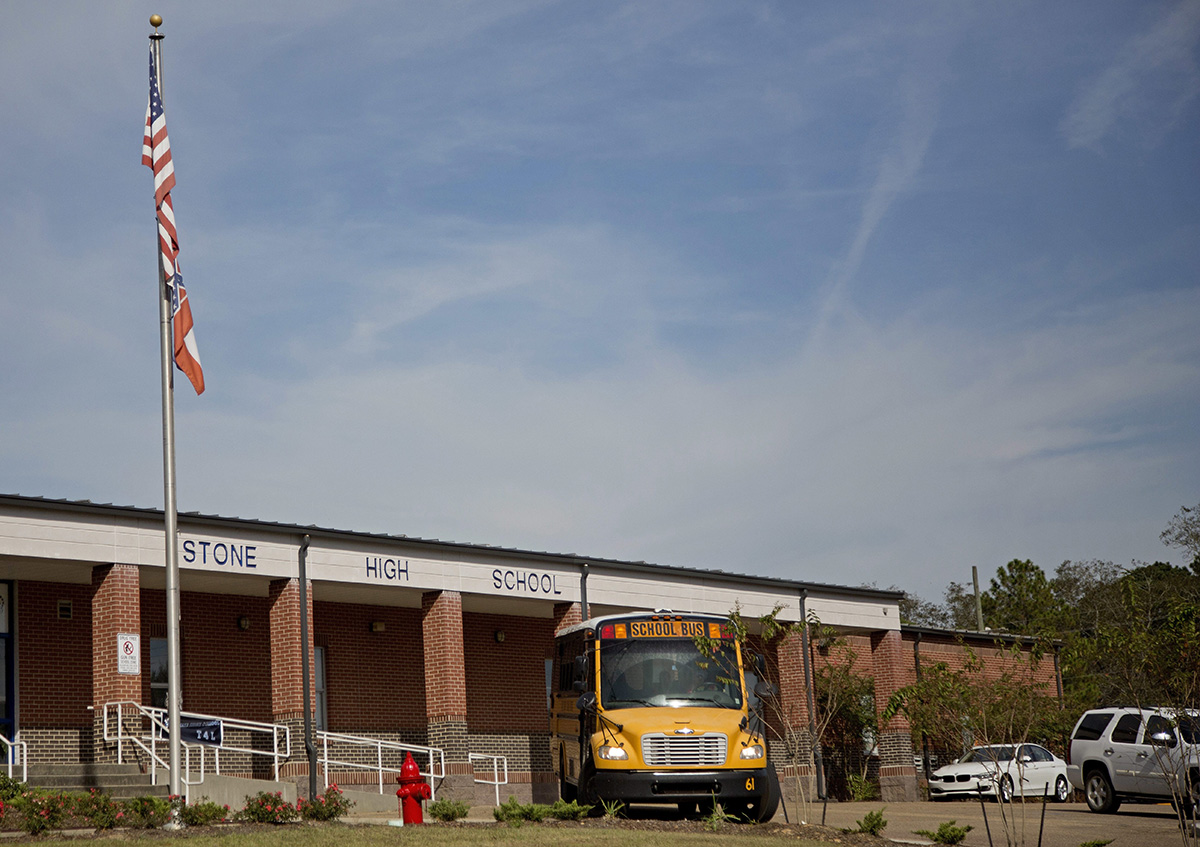 Stone County High School in Wiggins, Miss., is seen Monday, Oct. 24, 2016.