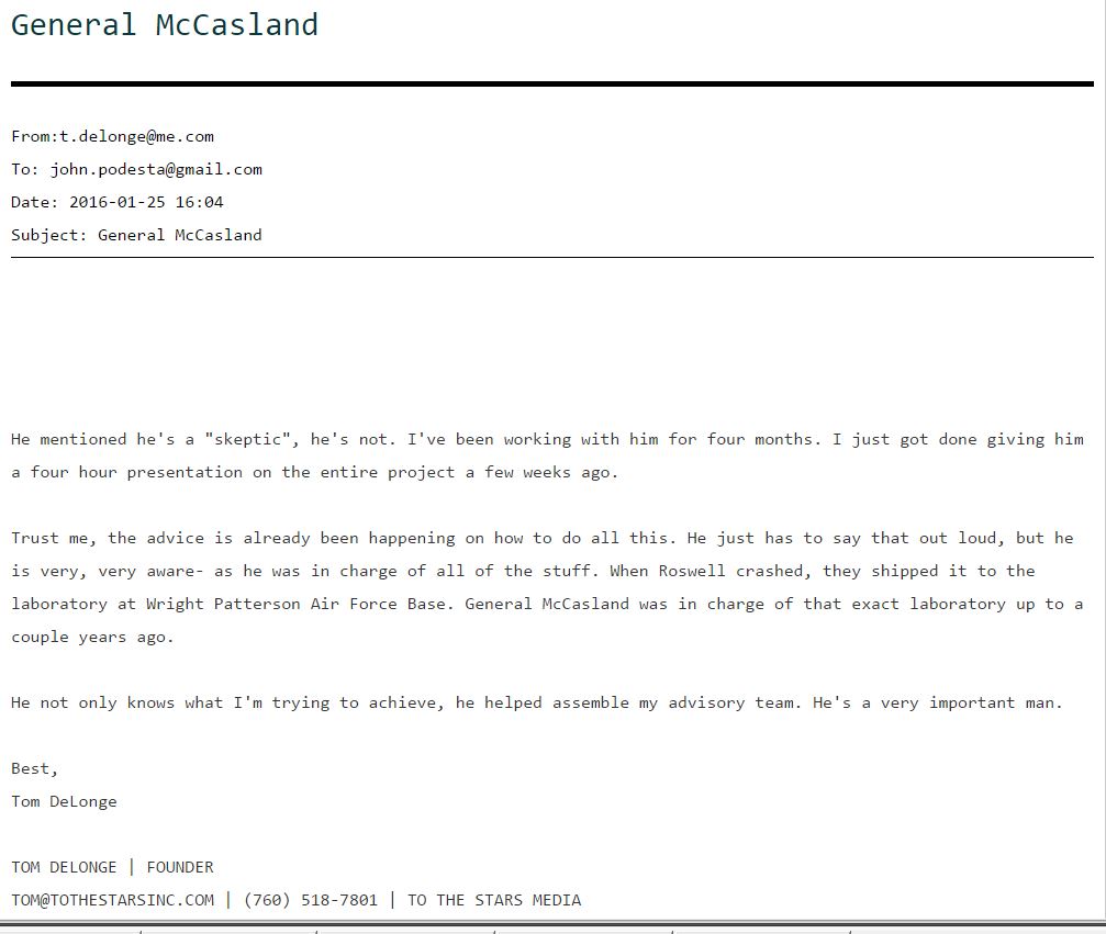 Tom DeLonge email