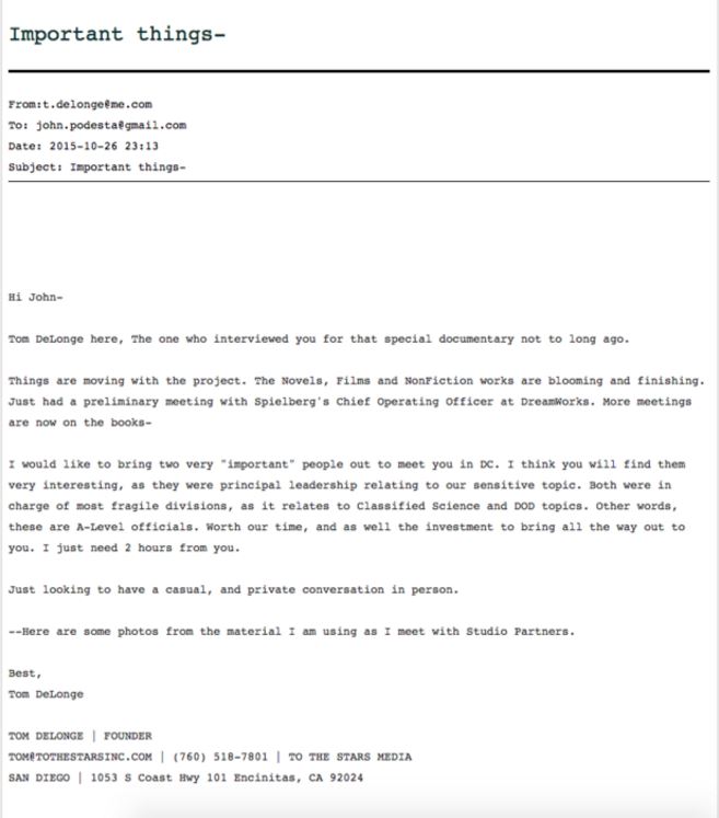 Tom DeLonge email