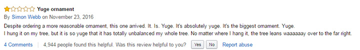 Donald Trump selling ‘Make America Great Again’ Christmas ornament and the Amazon reviews are horrible - image