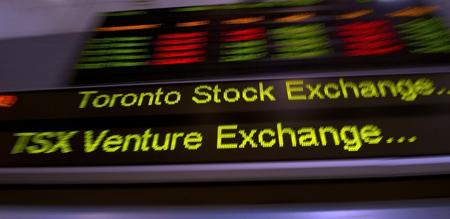 The TSX ticker is shown in Toronto on May 10, 2013. 