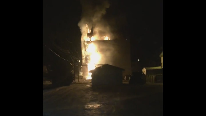 Fire has destroyed the grain elevator in Turtleford, Sask.