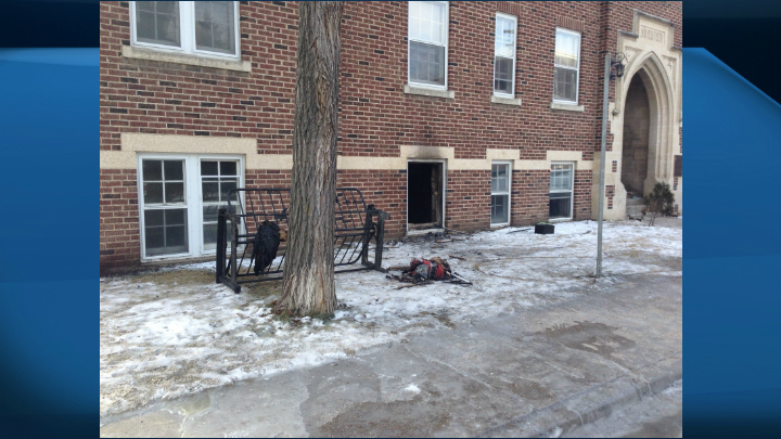 Regina Fire and Protective Services responded to the fire at 9:41 a.m. CT and evacuated the two occupants of the suite. Another resident trapped in a neighbouring suite had to be rescued by firefighters. 