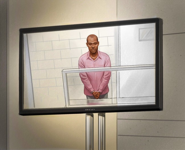 Ali Omar Ader is shown in court in an artist’s sketch.