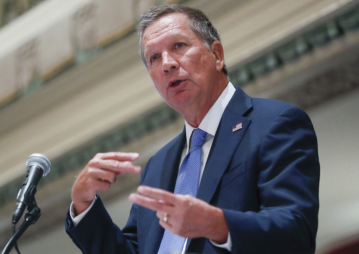  In this Aug. 25, 2016, file photo, Ohio Gov. John Kasich speaks in Cincinnati. Kasich on Dec. 6, advised state electors not to vote for him in an anti-Donald Trump protest.