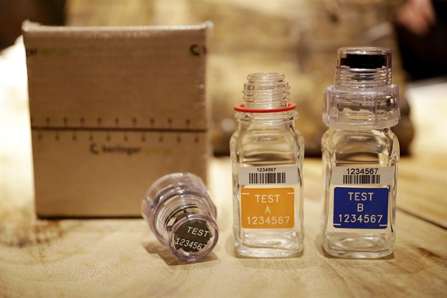 The latest Berlinger Special BEREG-Kit for human urine doping testing.