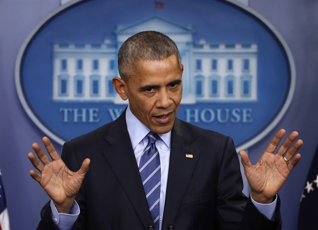 In this Friday, Dec. 16, 2016 file photo, President Barack Obama speaks during a news conference in the briefing room of the White House in Washington. 