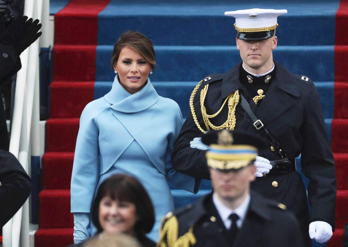 Melania Trump arrives at inauguration ceremonies swearing in Donald Trump as the 45th president of the United States on the West front of the U.S. Capitol in Washington, U.S., January 20, 2017. REUTERS/Carlos Barria