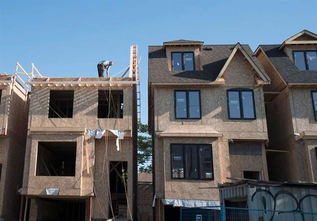 Houses under construction in Toronto on Friday, June 26, 2015.