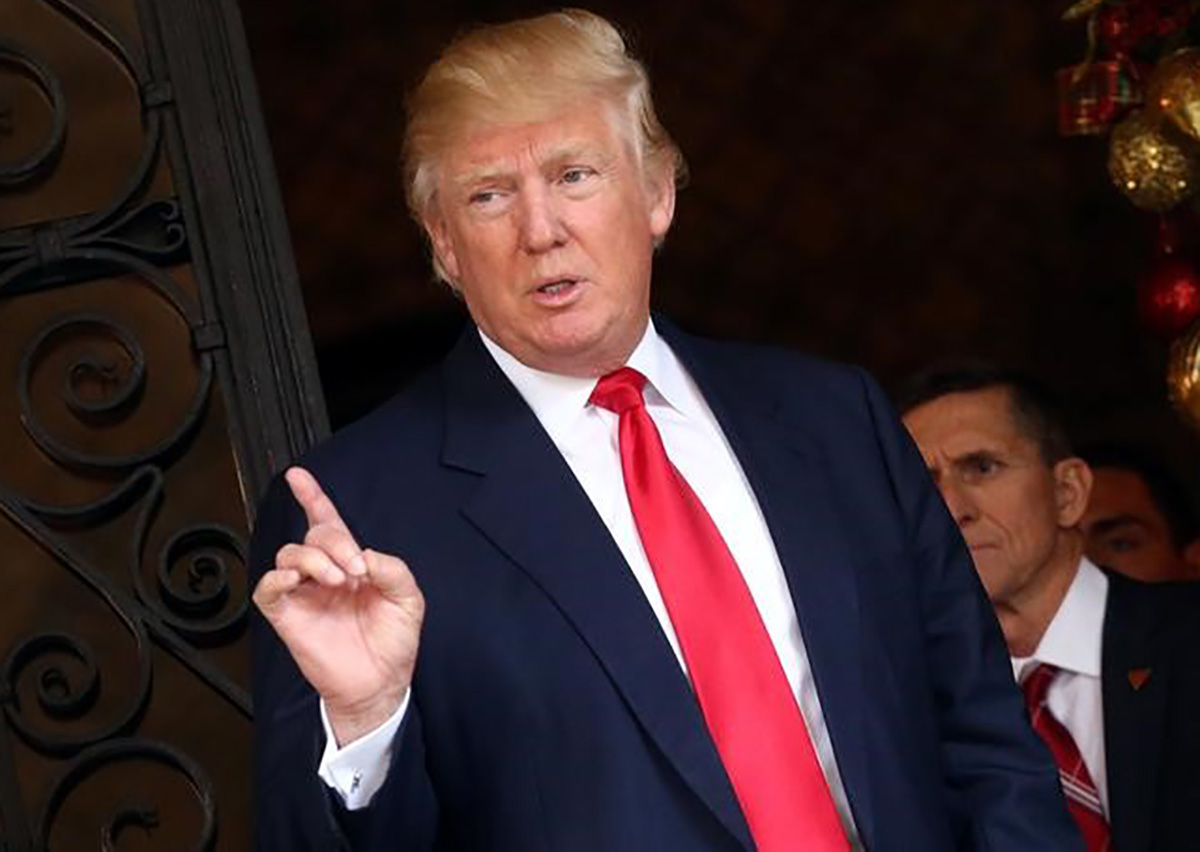 U.S. President-elect Donald Trump talks to members of the media at Mar-a-Lago estate in Palm Beach, Florida, U.S., December 21, 2016. 