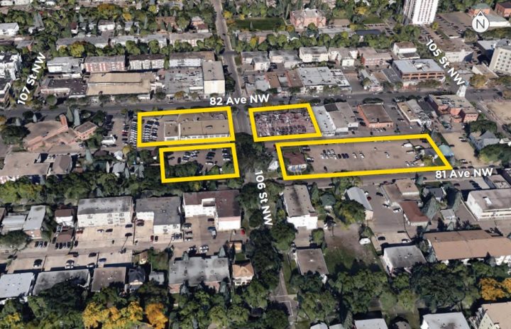 A map showing the proposed developments.