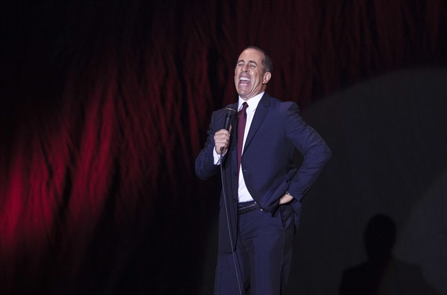 FILE - In this Dec. 19, 2015, file photo, Jerry Seinfeld performs at Menora Stadium in Tel Aviv, Israel. 