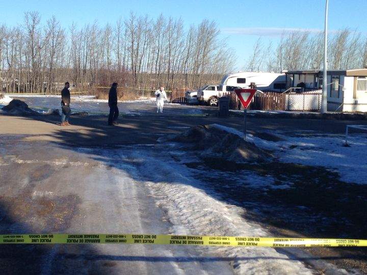 The RCMP's Major Crimes Unit investigates a man's death in Warburg, Alta. Monday, Jan. 30, 2017.