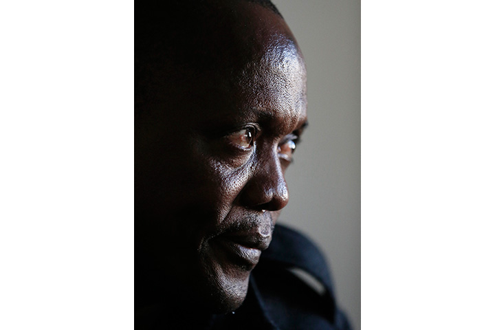 Somali refugee Abdalla Munye speaks during a news conference to Tuesday, Jan. 31, 2017, in Decatur, Ga.