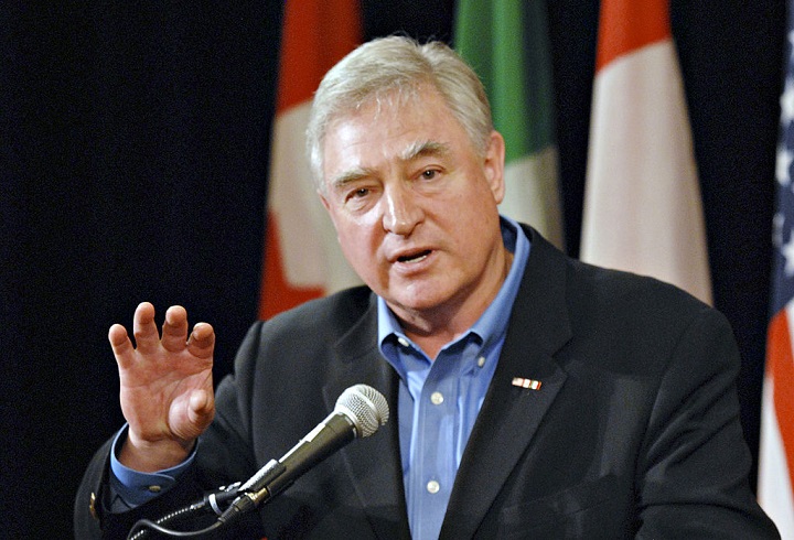 FILE PHOTO:  Canadian Minister for International Trade David Emerson, speaks during a news conference in Vancouver on Aug. 14, 2007. 
