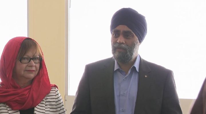 Defence Minister Harjit S. Sajjan visits Quebec City mosque, where six worshipers were killed last month. Sunday, Feb. 12, 2016.