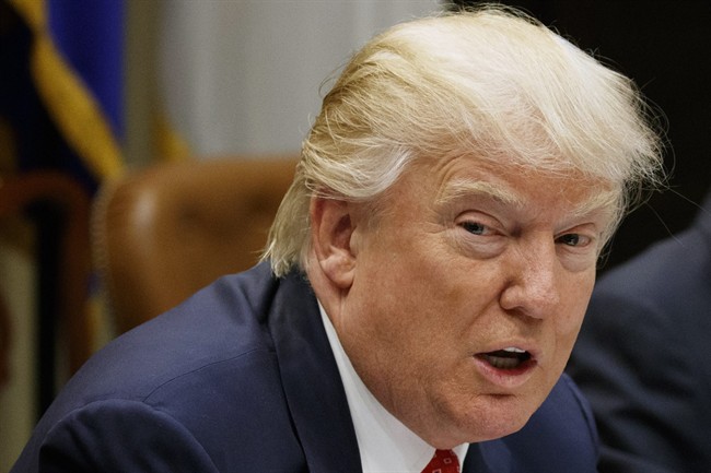 In this Feb. 22, 2017, photo, President Donald Trump speaks during a meeting on the Federal budget in the Roosevelt Room of the White House in Washington. (AP Photo/Evan Vucci).