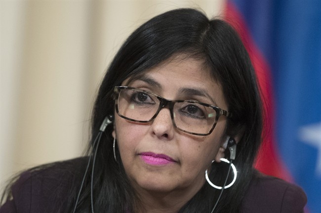 In this Feb. 6, 2017 file photo, Venezuela’s Foreign Minister Delcy Rodriguez attends a news conference in Moscow, Russia.