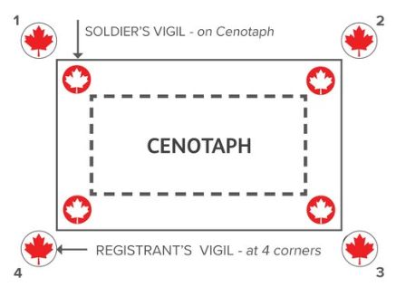 Edmontonians can sign up online to stand watch on April 9 at the cenotaph in front of city hall.
