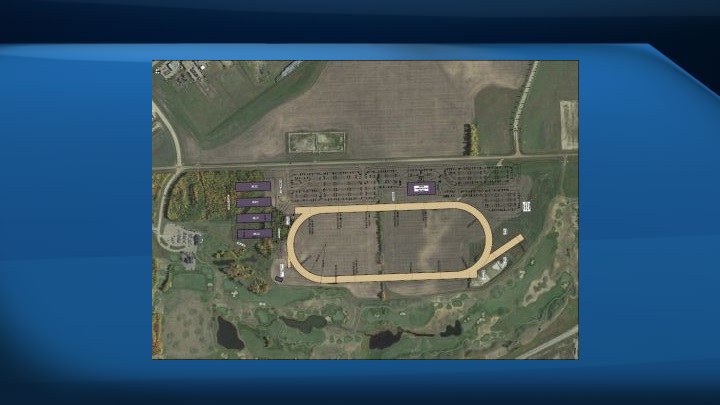 An artist’s rendering of plans for the Century Mile Racing Entertainment Centre.