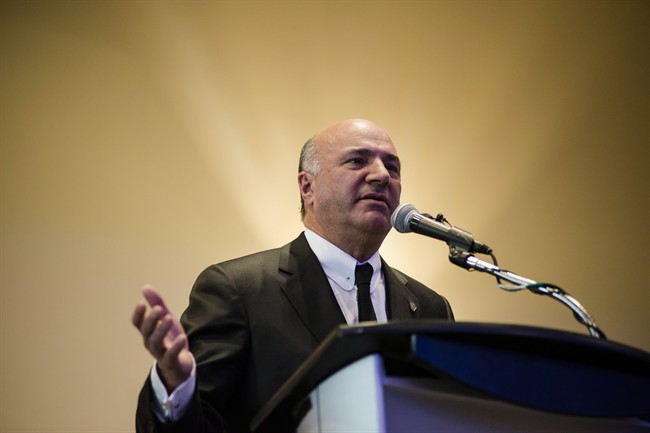Conservative leadership candidate, Kevin O'Leary, speaks to members and supporters at a meet and greet in Burlington, Ont., on Sunday, March 5, 2017.