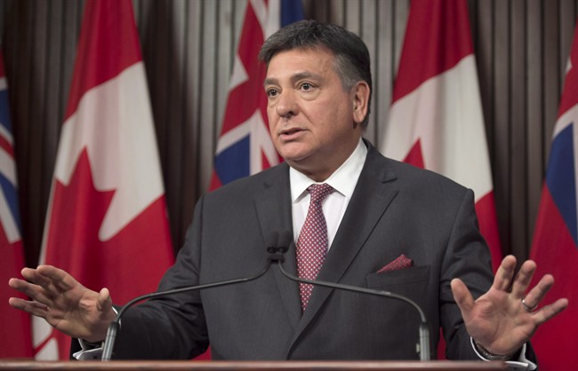 Ontario Finance Minister Charles Sousa at a news conference in Toronto on Wednesday, March 22, 2017.