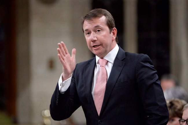 Treasury Board President Scott Brison speaks during Question Period in the House of Commons in Ottawa, Monday, Feb.13, 2017.