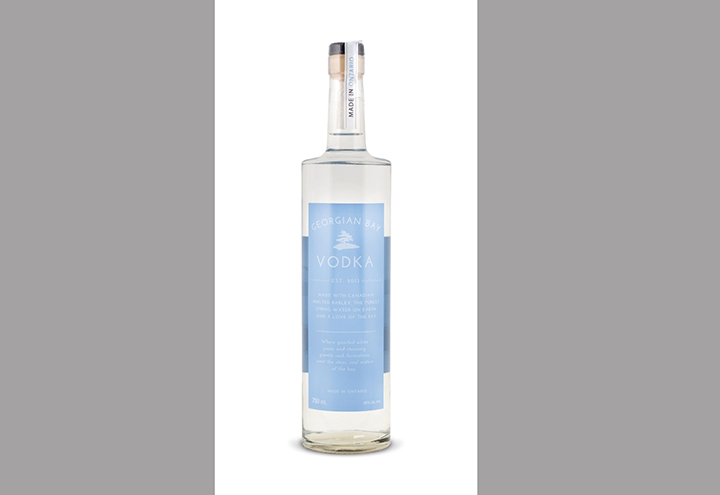 A bottle of Georgian Bay Vodka.