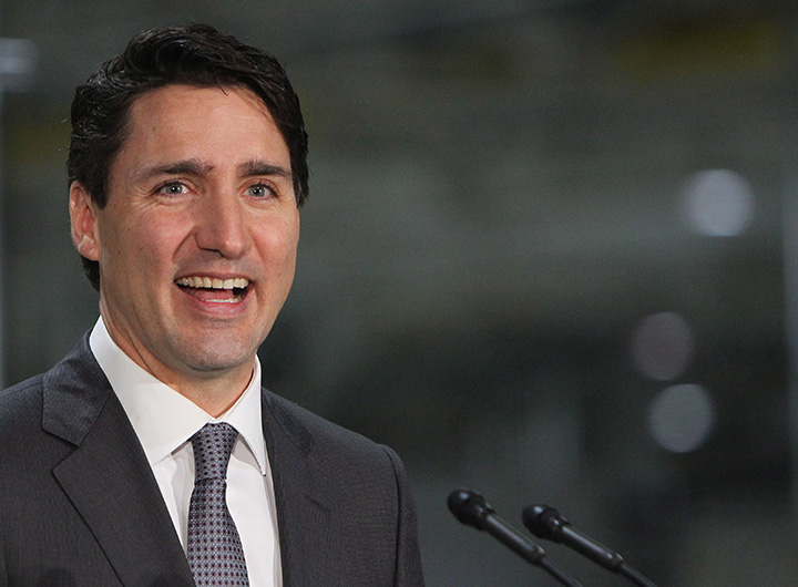 Prime Minister Justin Trudeau speaks at the Ford Essex Engine Plant in Windsor, Ont. on Thursday, March 30, 2017. 