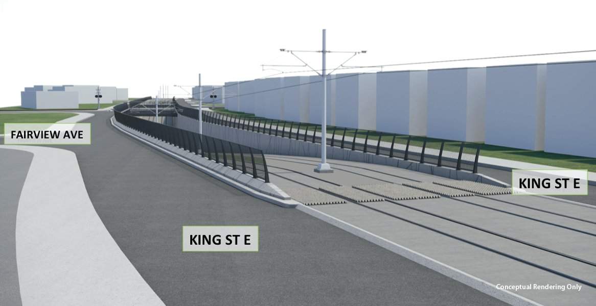 Conceptual drawing of Hamilton LRT line.