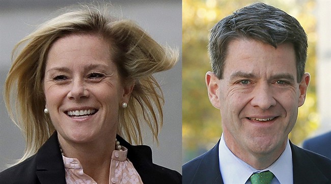 This photo combo shows Bridget Kelly, left, who was New Jersey Gov. Chris Christie's former deputy chief of staff, and Bill Baroni, right, who was Christie's former top appointee at The Port Authority of New York and New Jersey.