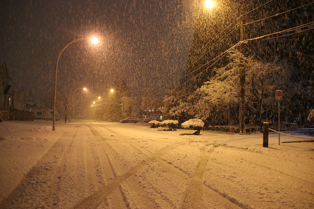 It was slow going on many Metro Vancouver roads Sunday night. Credit: Shane MacKichan.