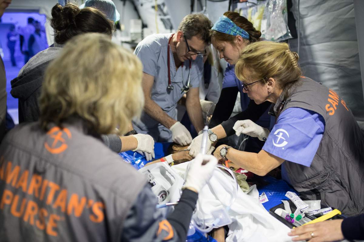 Aid workers with Samaritan's Purse in Mosul.