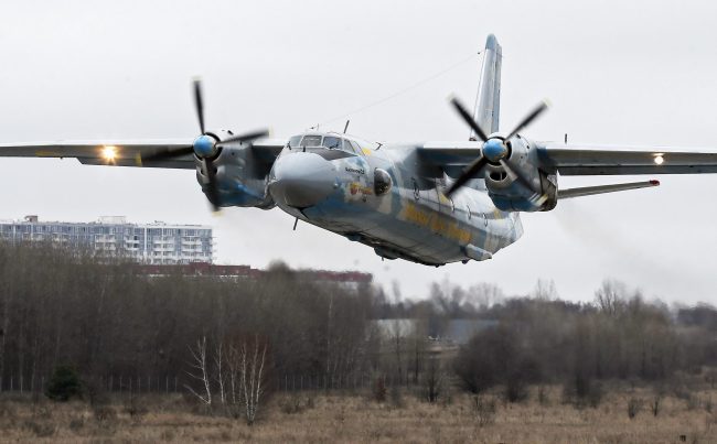 An Antonov AN-26 pictured at the Antonov plant in Kiev, Ukraine, March 17, 2016. 