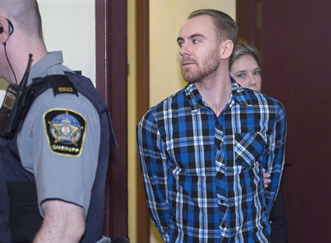 William Sandeson arrives for the start of his preliminary hearing at provincial court in Halifax on February 8, 2016. 