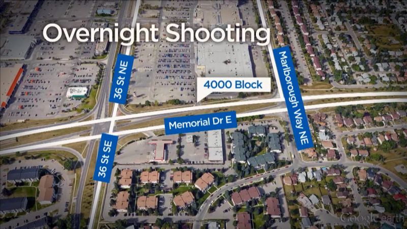 Calgary police investigate a shooting in the 4000 block of Memorial Drive E. on Friday, April 28, 2017.