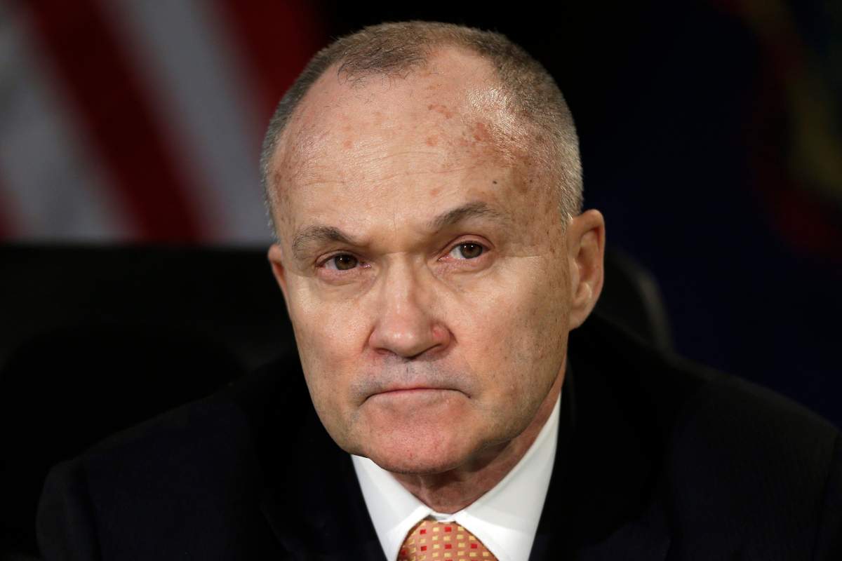 In this Feb. 13, 2013 file photo, New York City Police Commissioner Raymond Kelly listens after a round table discussion on gun control at Girard College in Philadelphia.