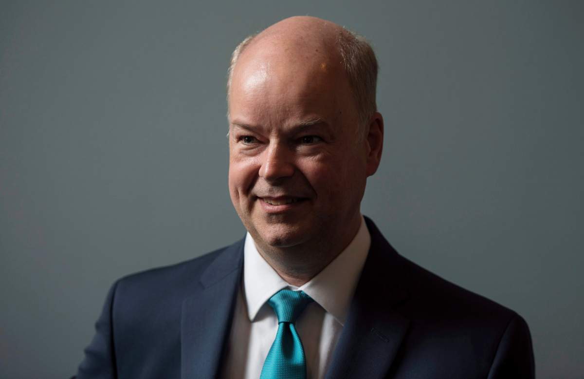 Jamie Baillie, former leader of the Progressive Conservative Party of Nova Scotia, poses after the budget was presented at the legislature in Halifax on Thursday, April 27, 2017.