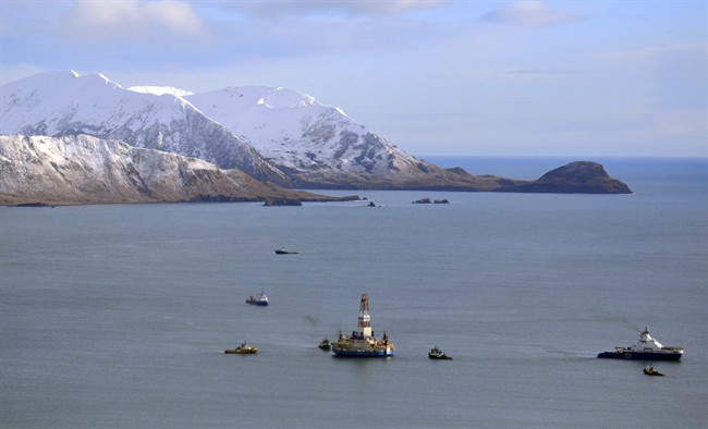 This Jan. 7, 2013, file photo, shows the Shell floating drill rig Kulluk in Kodiak Island, Alaska's Kiliuda Bay.