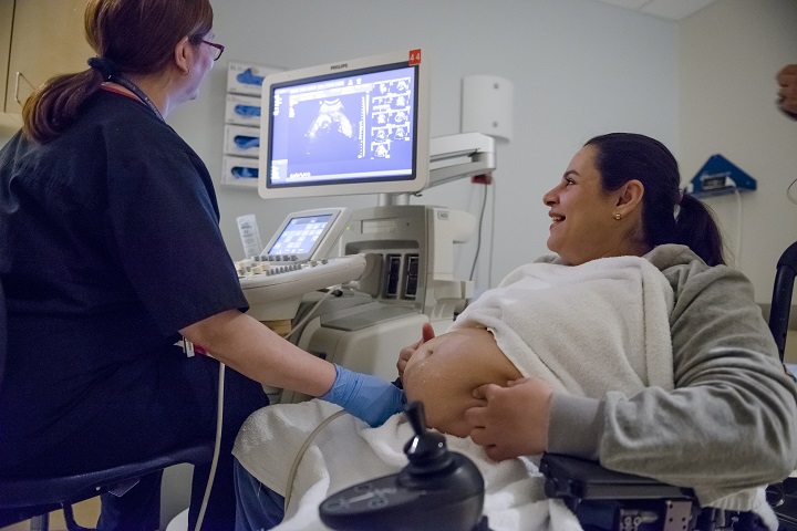 Dalia Abd Almajed gets an ultrasound at Sunnybrook’s Accessible Care Pregnancy Clinic in Toronto.