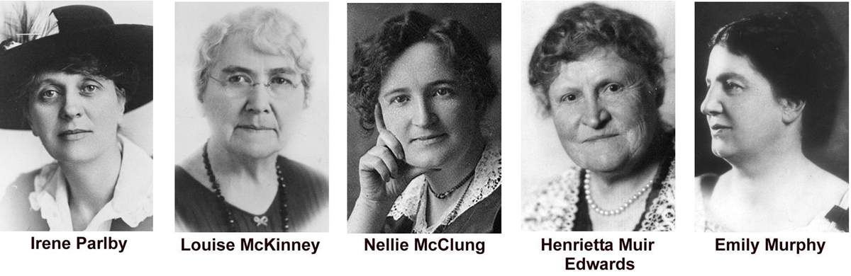 The Famous Five – the group that fought to have women declared persons. (CP PHOTO/Files-Calgary Herald/CP)