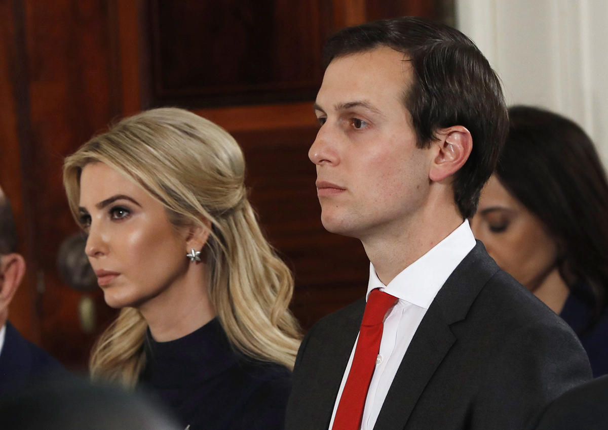 In this March 17, 2017 file photo, Ivanka Trump, and her husband, White House senior adviser Jared Kushner are seen in the East Room of the White House in Washington.