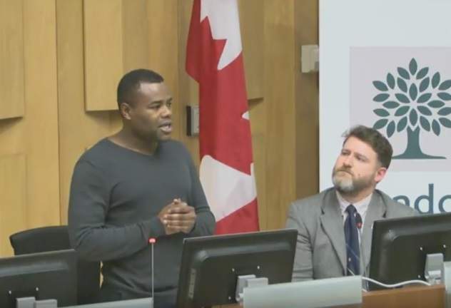 Councillors Mo Salih, left, and Jesse Helmer, right, in 2016.