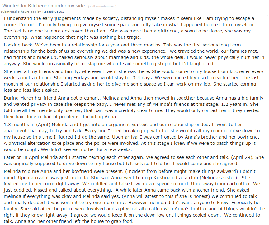 ‘I did it’: Police investigating Reddit post describing Ontario woman’s murder - image