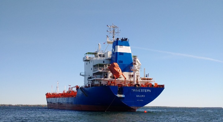 The tanker Travestern grounded on Lac Saint-François, near Salaberry-de-Valleyfield, Quebec. Saturday, May 20, 2017.