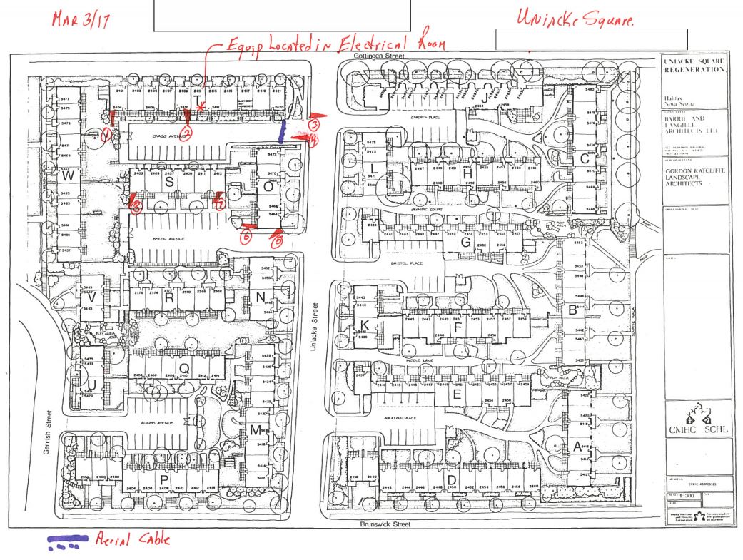 A map depicting camera placements included in the tender document from the Metropolitan Regional Housing Authority