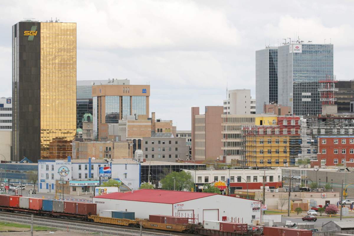 The Regina, Saskatchewan cityscape as seen from Taylor Field on Sunday, May 29, 2005. Regina is the second largest city in Saskatchewan and the provincial capital. (CP PHOTO/Geoff Howe)