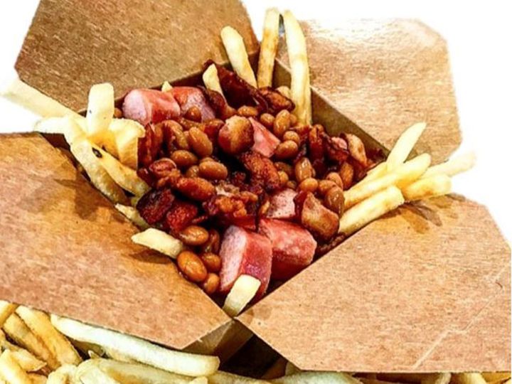Bacon beans & wienies poutine on the 2017 K-Days midway menu.