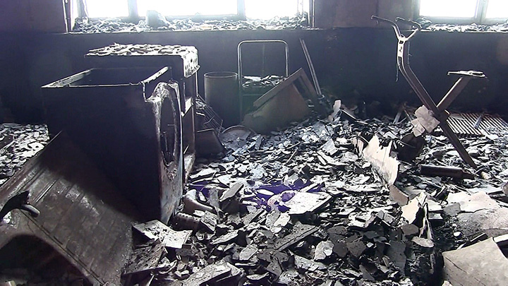 Photo released by Metropolitan Police in London shows what’s left of an apartment inside of Grenfell Tower in the U.K. on June 18, 2017.