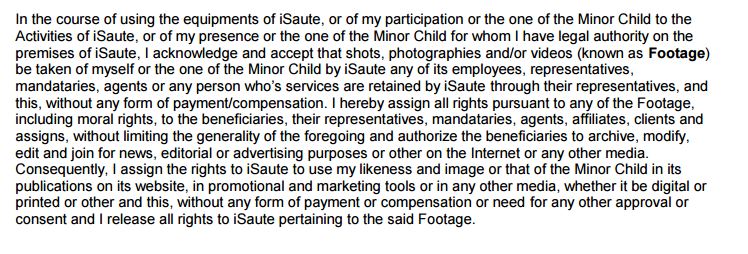 iSaute waiver